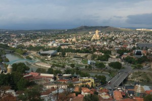 the view of Tbilisi from the hill